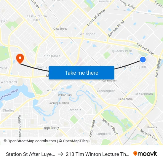 Station St After Luyer Av to 213 Tim Winton Lecture Theatre map