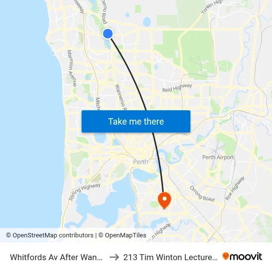 Whitfords Av After Wanneroo Rd to 213 Tim Winton Lecture Theatre map