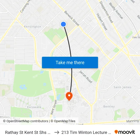 Rathay St Kent St Shs Stand 1 to 213 Tim Winton Lecture Theatre map