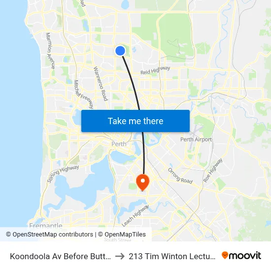 Koondoola Av Before Butterworth Av to 213 Tim Winton Lecture Theatre map