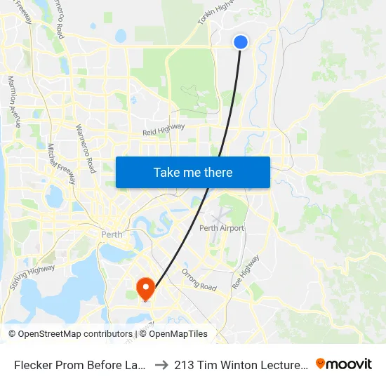 Flecker Prom Before Lago Prom to 213 Tim Winton Lecture Theatre map
