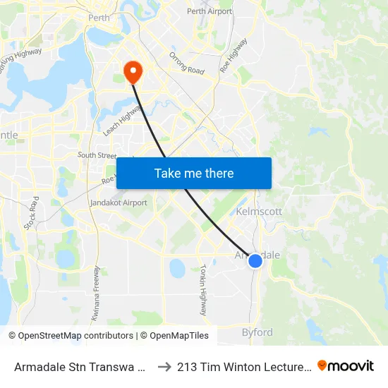 Armadale Stn Transwa Armadale to 213 Tim Winton Lecture Theatre map