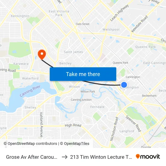 Grose Av After Carousel Rd to 213 Tim Winton Lecture Theatre map