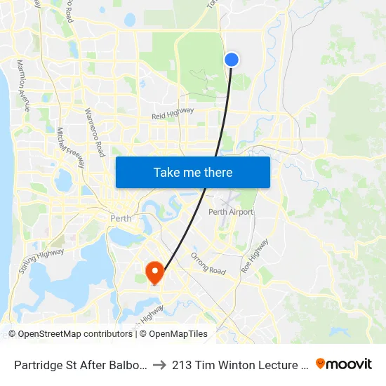 Partridge St After Balboa Prom to 213 Tim Winton Lecture Theatre map