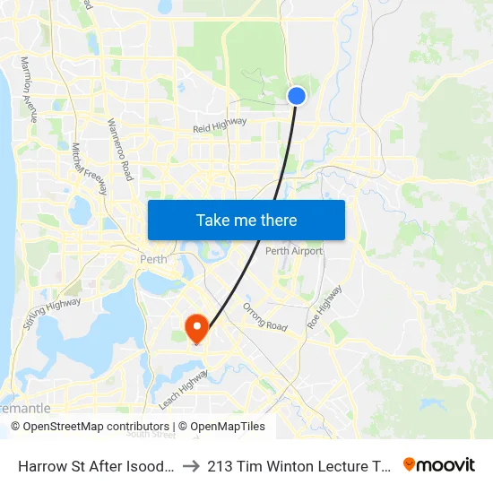 Harrow St After Isoodon St to 213 Tim Winton Lecture Theatre map