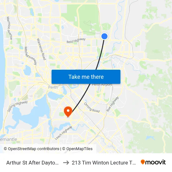 Arthur St After Dayton Bvd to 213 Tim Winton Lecture Theatre map