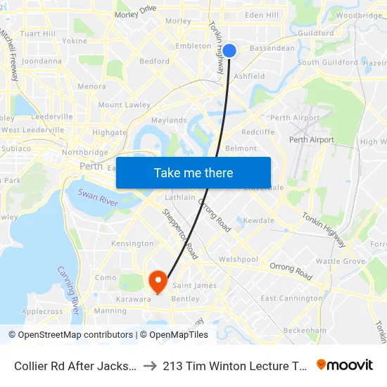 Collier Rd After Jackson St to 213 Tim Winton Lecture Theatre map