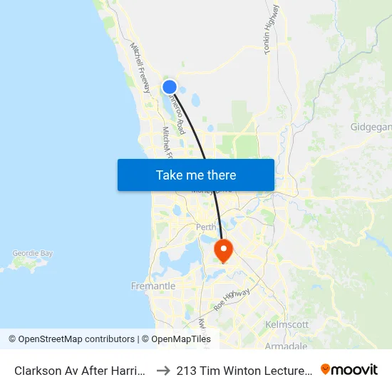 Clarkson Av After Harrington Av to 213 Tim Winton Lecture Theatre map