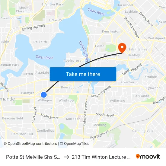 Potts St Melville Shs Stand 2 to 213 Tim Winton Lecture Theatre map
