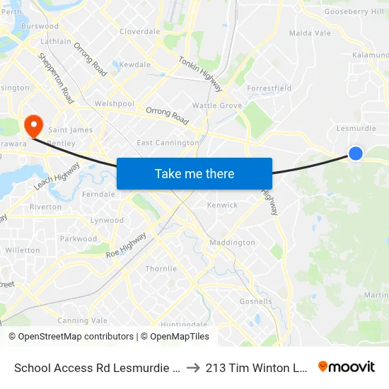 School Access Rd Lesmurdie High School Stand 2 to 213 Tim Winton Lecture Theatre map