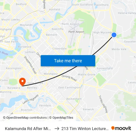 Kalamunda Rd After Midland Rd to 213 Tim Winton Lecture Theatre map