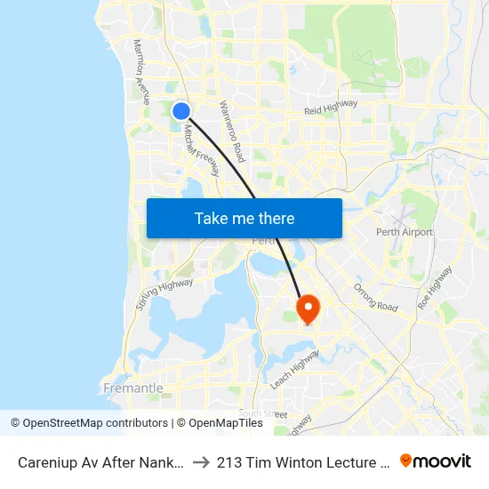 Careniup Av After Nankeen Wy to 213 Tim Winton Lecture Theatre map