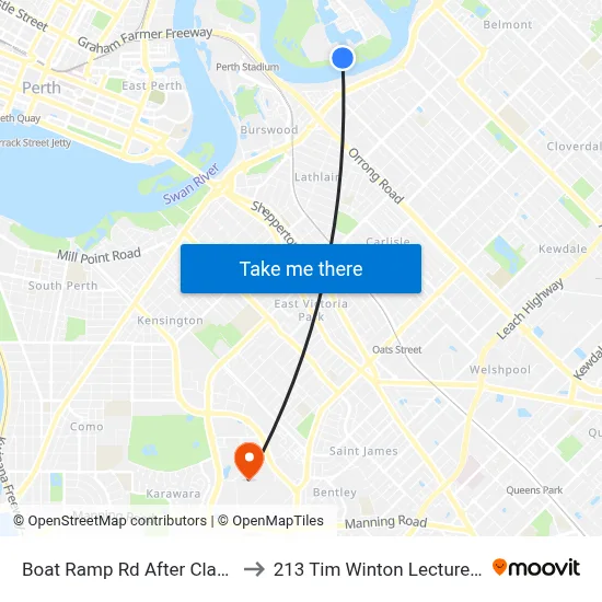 Boat Ramp Rd After Clarkson Rd to 213 Tim Winton Lecture Theatre map