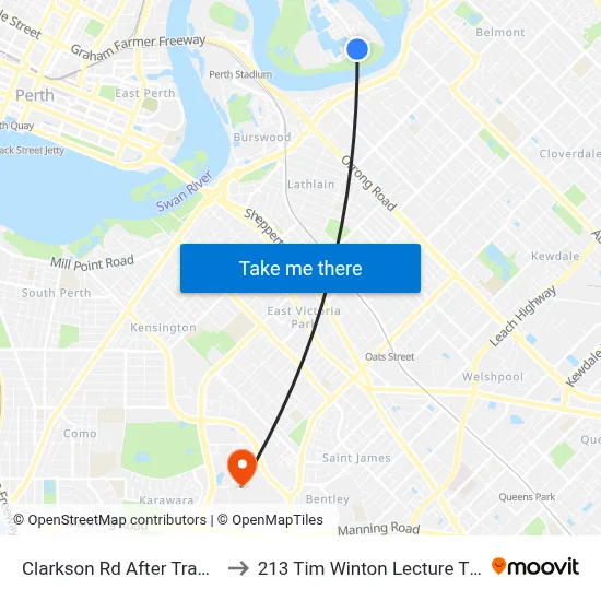 Clarkson Rd After Tranby Rd to 213 Tim Winton Lecture Theatre map