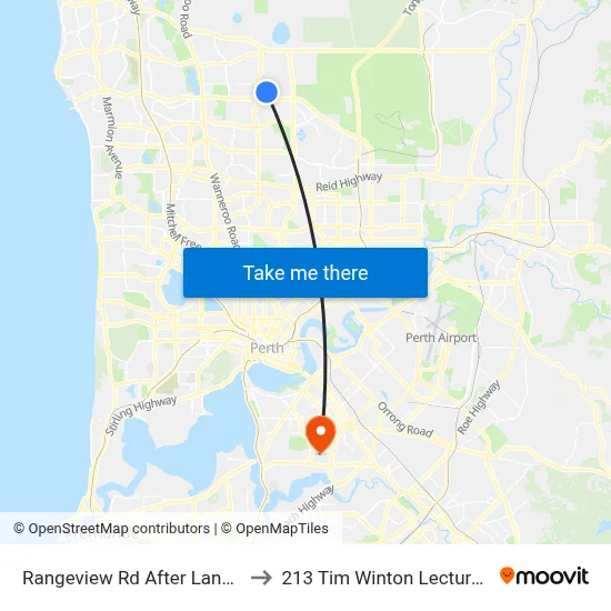 Rangeview Rd After Landsdale Rd to 213 Tim Winton Lecture Theatre map