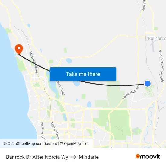 Banrock Dr After Norcia Wy to Mindarie map