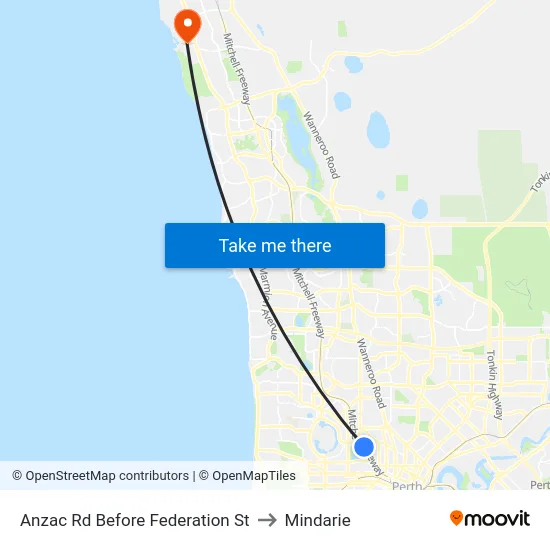 Anzac Rd Before Federation St to Mindarie map
