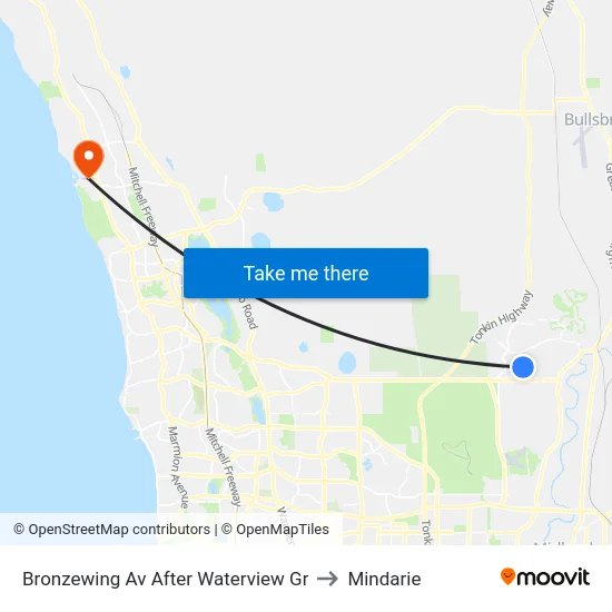 Bronzewing Av After Waterview Gr to Mindarie map