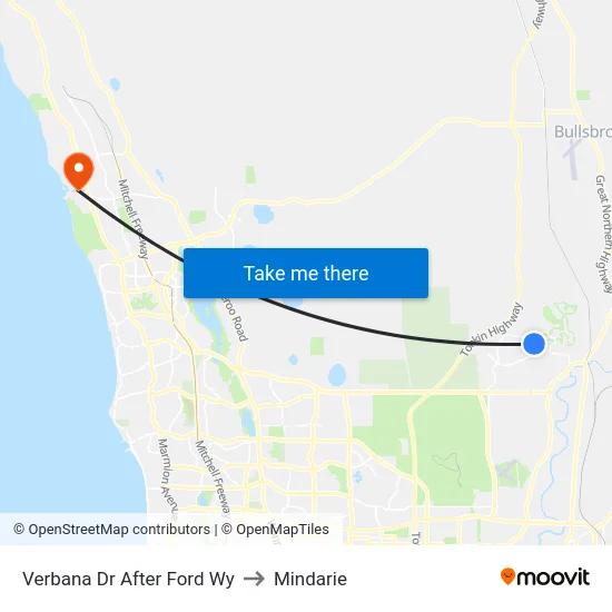 Verbana Dr After Ford Wy to Mindarie map