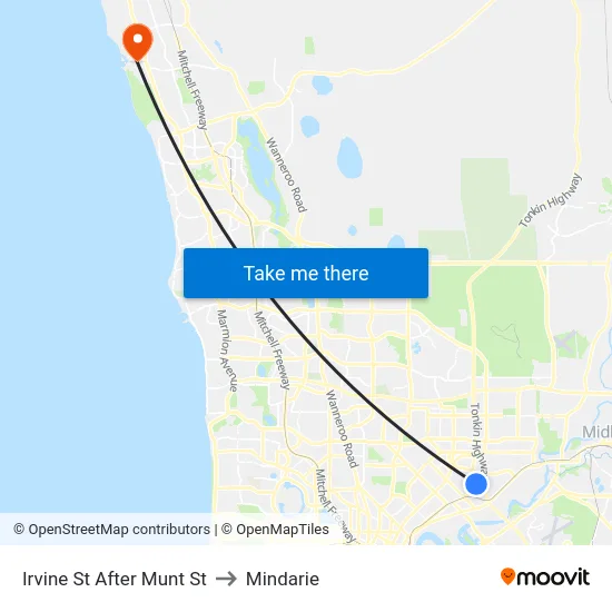 Irvine St After Munt St to Mindarie map
