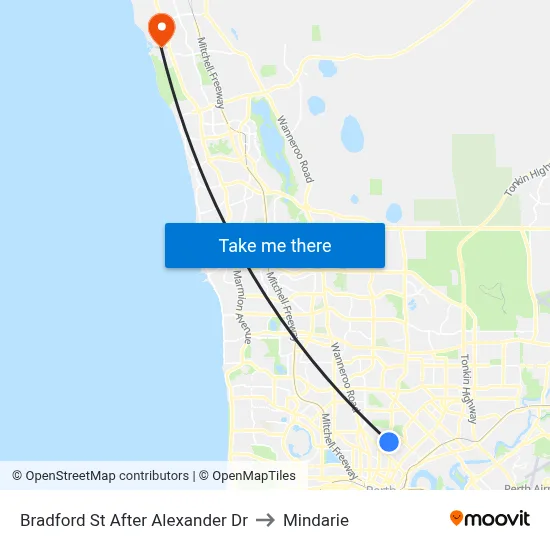 Bradford St After Alexander Dr to Mindarie map