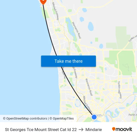 St Georges Tce Mount Street Cat Id 22 to Mindarie map