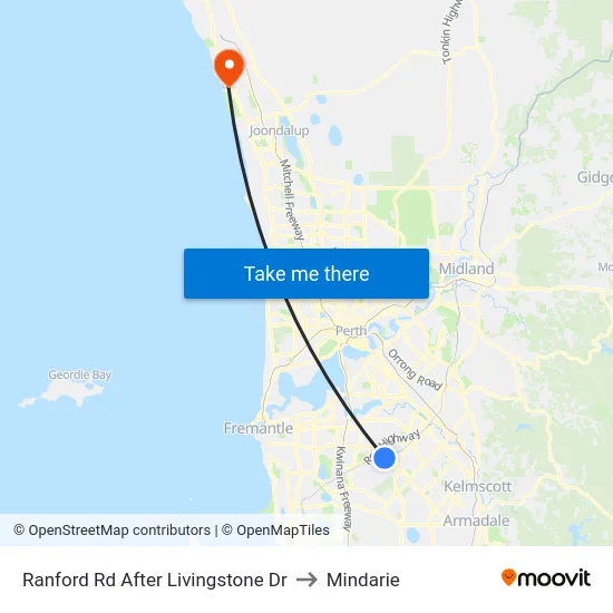 Ranford Rd After Livingstone Dr to Mindarie map