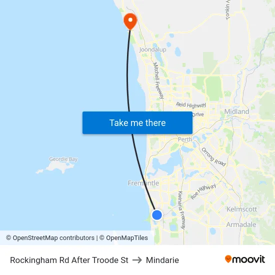 Rockingham Rd After Troode St to Mindarie map