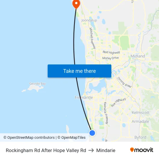 Rockingham Rd After Hope Valley Rd to Mindarie map