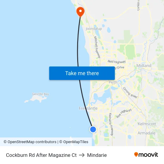 Cockburn Rd After Magazine Ct to Mindarie map
