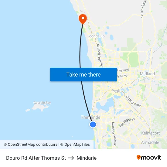 Douro Rd After Thomas St to Mindarie map