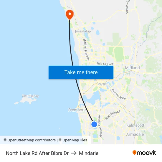 North Lake Rd After Bibra Dr to Mindarie map