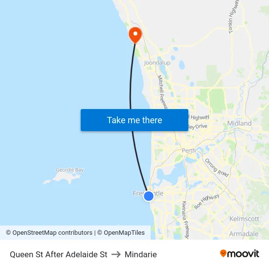 Queen St After Adelaide St to Mindarie map