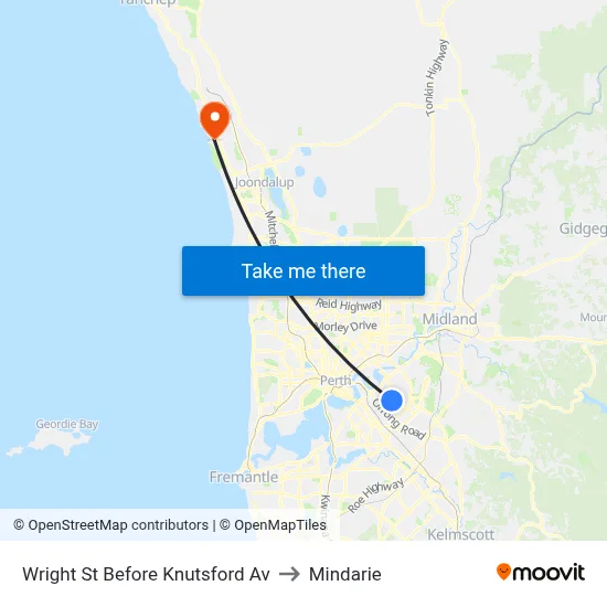 Wright St Before Knutsford Av to Mindarie map