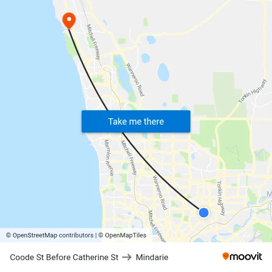 Coode St Before Catherine St to Mindarie map