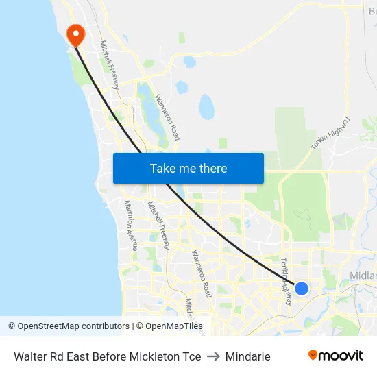Walter Rd East Before Mickleton Tce to Mindarie map