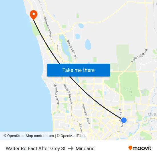 Walter Rd East After Grey St to Mindarie map