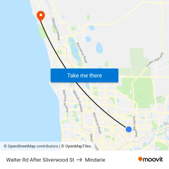 Walter Rd After Silverwood St to Mindarie map