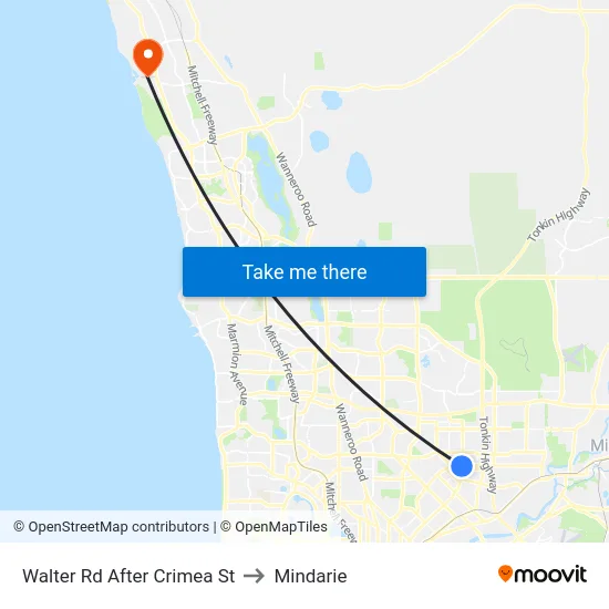 Walter Rd After Crimea St to Mindarie map