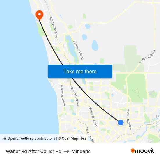 Walter Rd After Collier Rd to Mindarie map