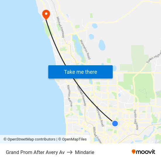 Grand Prom After Avery Av to Mindarie map