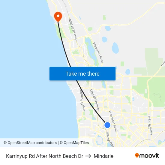 Karrinyup Rd After North Beach Dr to Mindarie map
