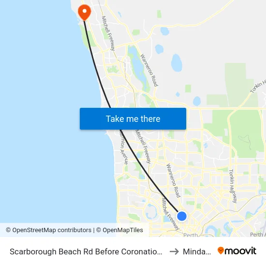 Scarborough Beach Rd Before Coronation St to Mindarie map