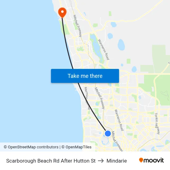 Scarborough Beach Rd After Hutton St to Mindarie map