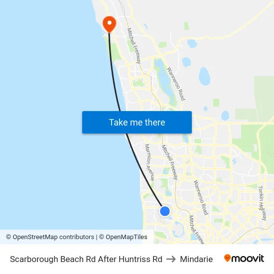 Scarborough Beach Rd After Huntriss Rd to Mindarie map