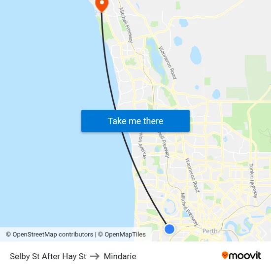 Selby St After Hay St to Mindarie map