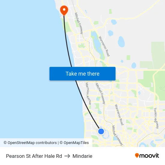 Pearson St After Hale Rd to Mindarie map