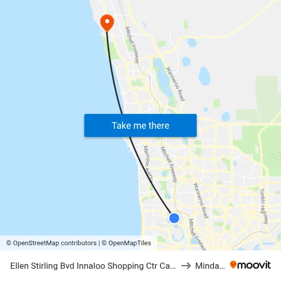 Ellen Stirling Bvd Innaloo Shopping Ctr Cat Id 35 to Mindarie map