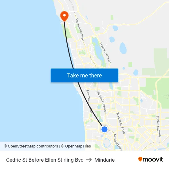 Cedric St Before Ellen Stirling Bvd to Mindarie map