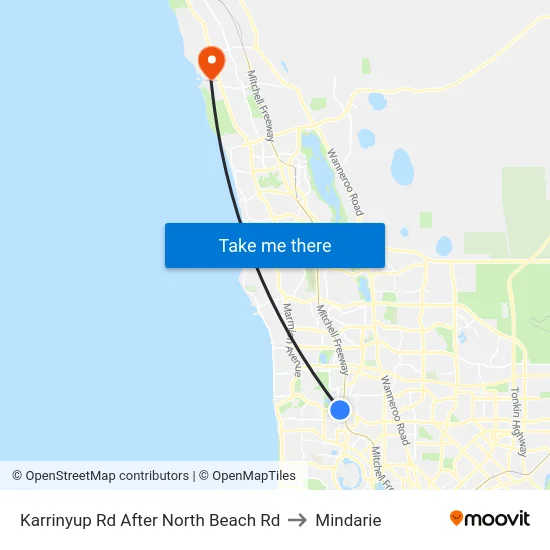 Karrinyup Rd After North Beach Rd to Mindarie map